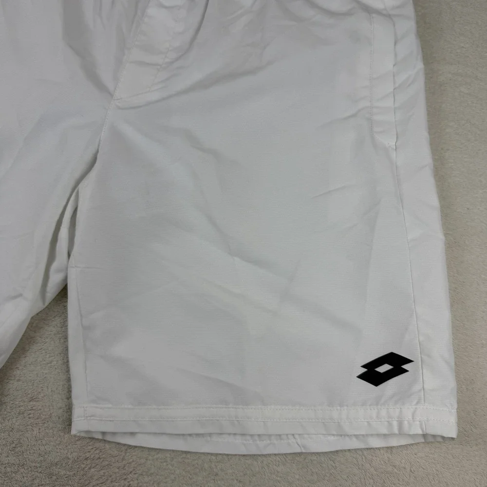 Lotto White Athletic Shorts Men's L‎ Soccer Training Mesh Lined Drawstring
